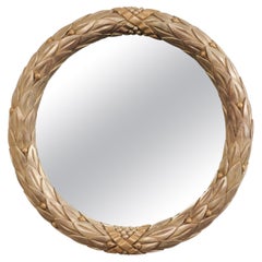 Garland-Carved Venetian Style Round Mirror
