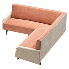 Rare Gio Ponti Corner Sofa in Pierre Frey Dual Tone Fabric