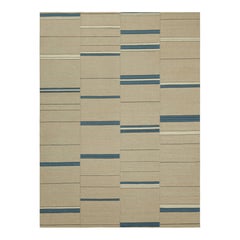 Rug & Kilim’s Contemporary Kilim in Beige, Blue and White Stripes
