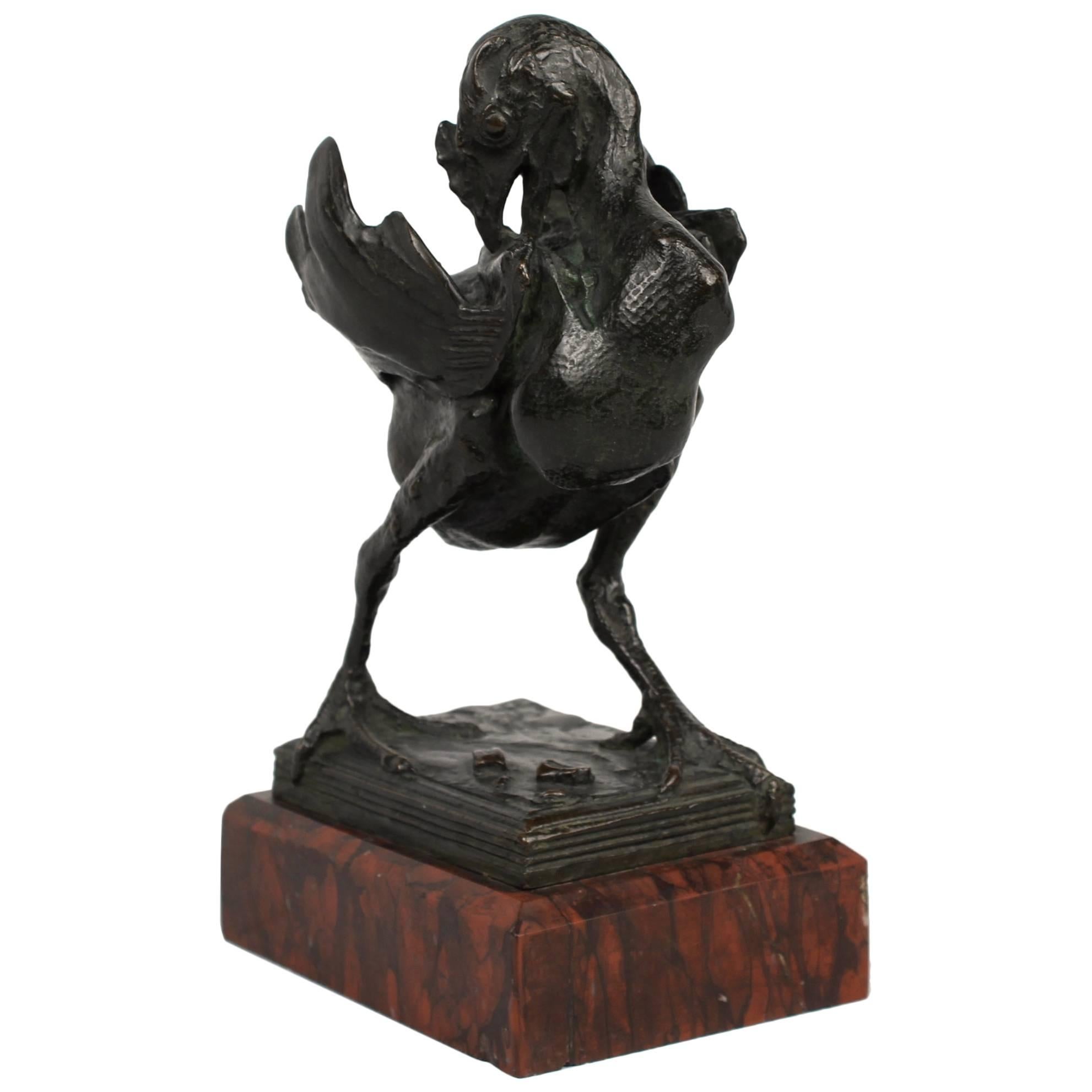 Sculpture de dinde adolescente en bronze de l'animalier américain Albert Laessle 