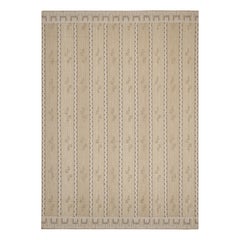 Rug & Kilim’s Scandinavian Style Rug, Peach with Beige-Brown Geometric Patterns