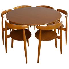 Hans Wegner for Fritz Hansen 'Heart' Dining Table and Six Chairs