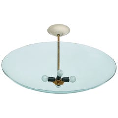 Enrico Furio Dominici, Pendant Light, Brass, Metal, Glass, Brazil, 1950s