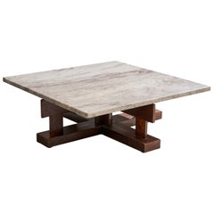 Celina Decorações, Mesa de centro, Madera, Mármol, Brasil, Años 60