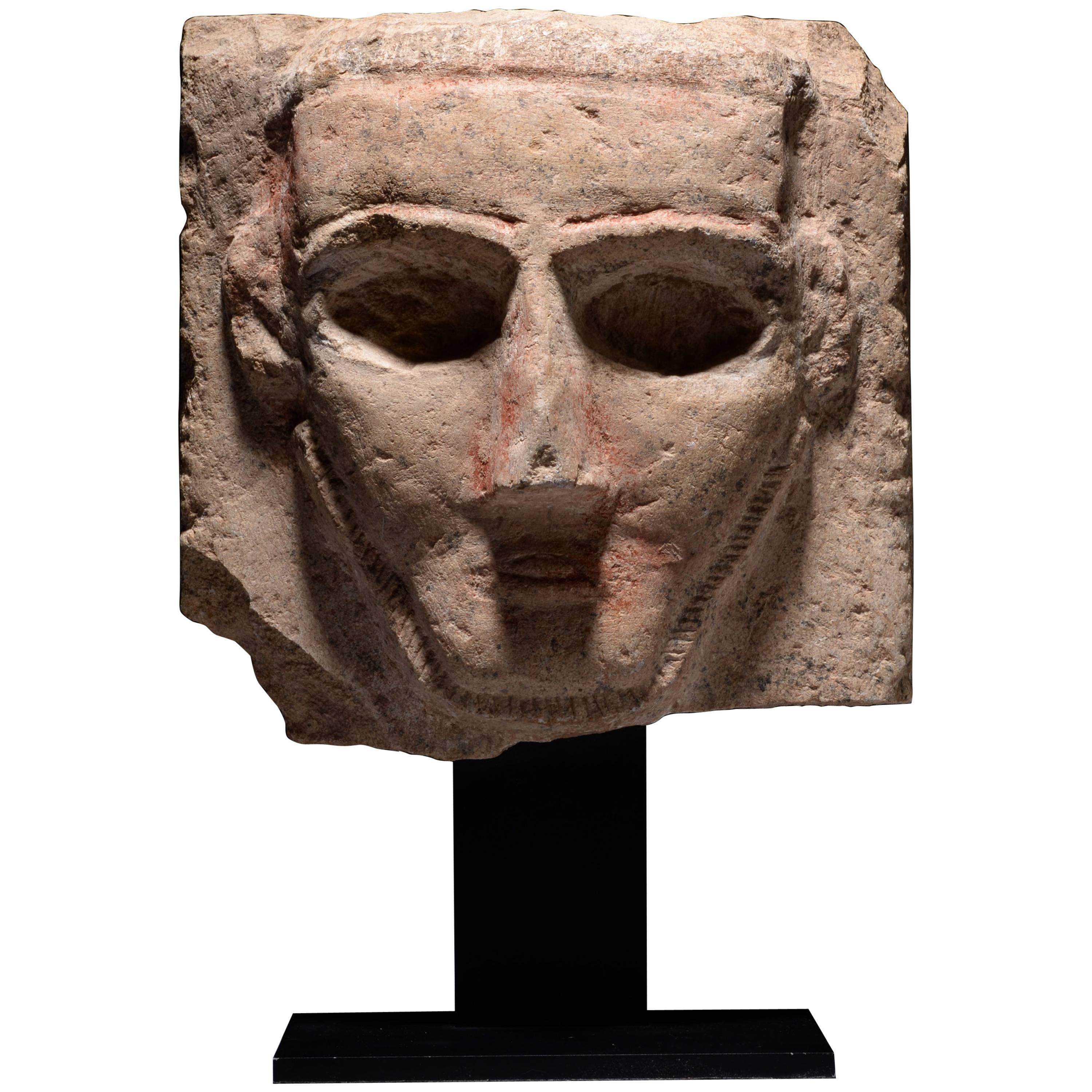 Ancient South Arabian Stone Abstract Pillar Sculpture, 250 BC