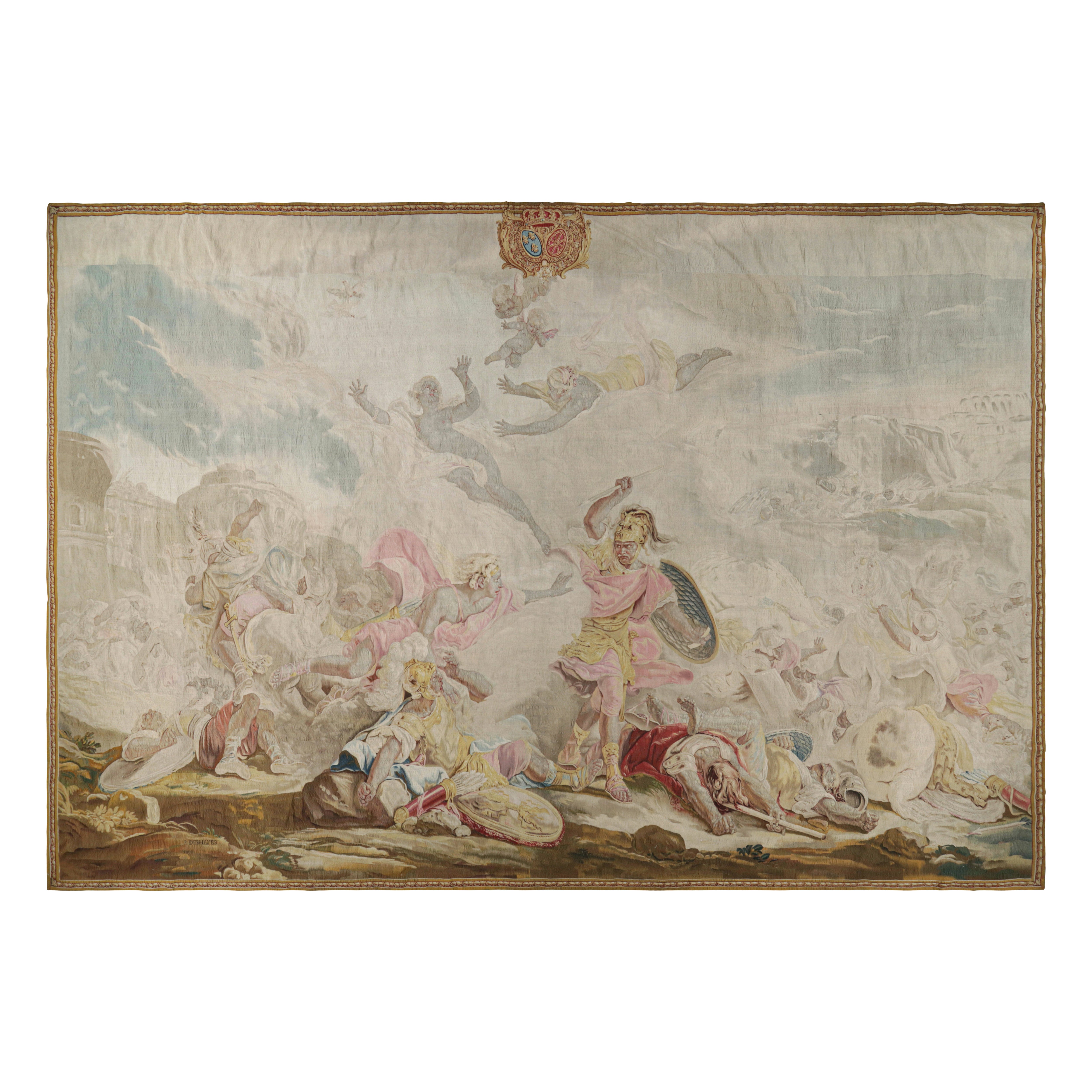 Tapisserie ancienne signée Jean-Baptiste Deshays - Rug & Kilim