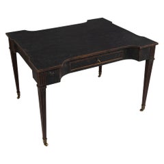 18th c. Dutch Louis XVI Black Painted Writing Desk with Original Brass Casters
