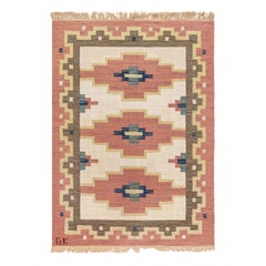 Doris Leslie Blau Vintage Swedish Flat Weave Rug Signed by 'Gk'