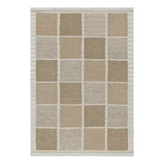 Alfombra de estilo escandinavo con motivos geométricos beige-marrón de Rug & Kilim