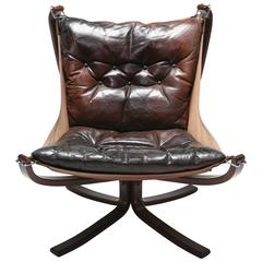 Sigurd Resell 'Falcon' Lounge Chair and ottoman