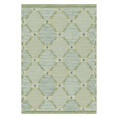 Alfombra de estilo escandinavo Rug & Kilim, motivos de rombos enrejados verdes y azules