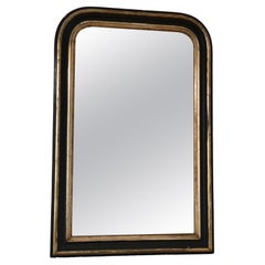 Large High Quality Antique Louis Philippe Mirror in Black and Gold France Late