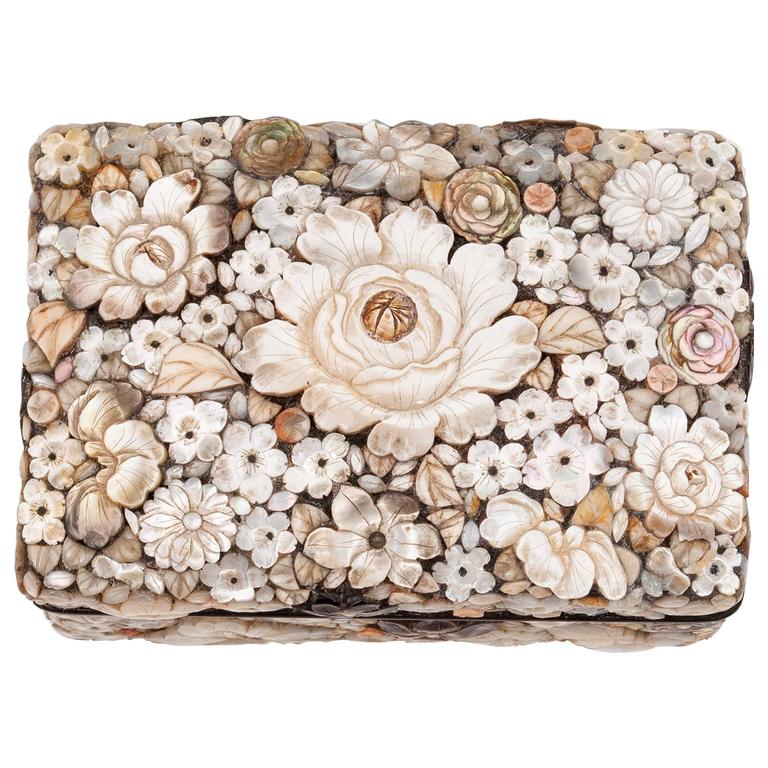 Japanese Shibayama MotherofPearl Jewelry Box at 1stDibs