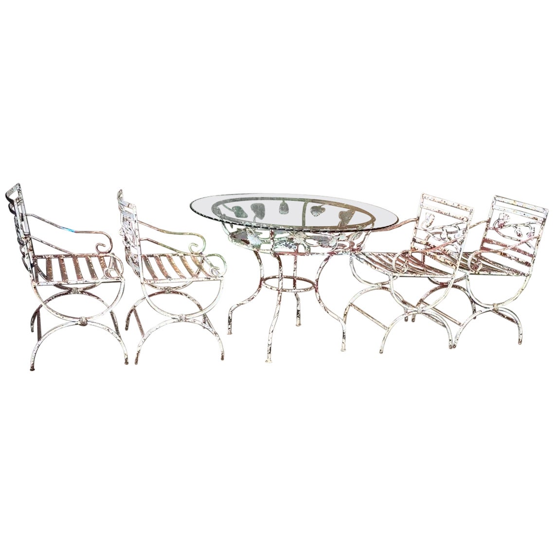 Antique Wrought Iron Garden Table and Chairs