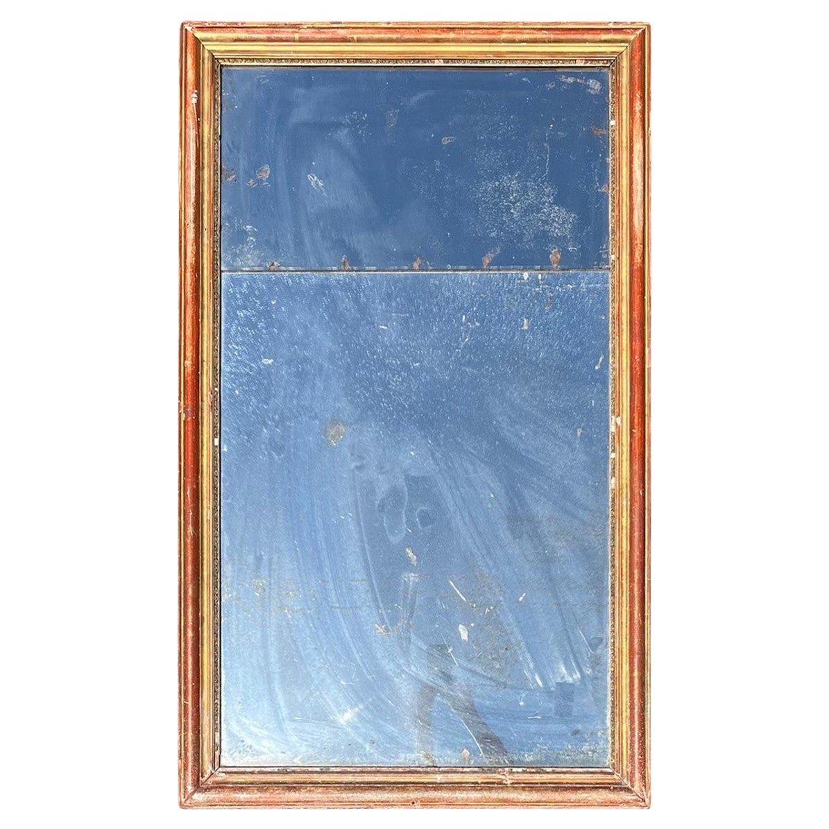 Grand miroir mural néoclassique français du 18ème siècle à panneaux fendus.