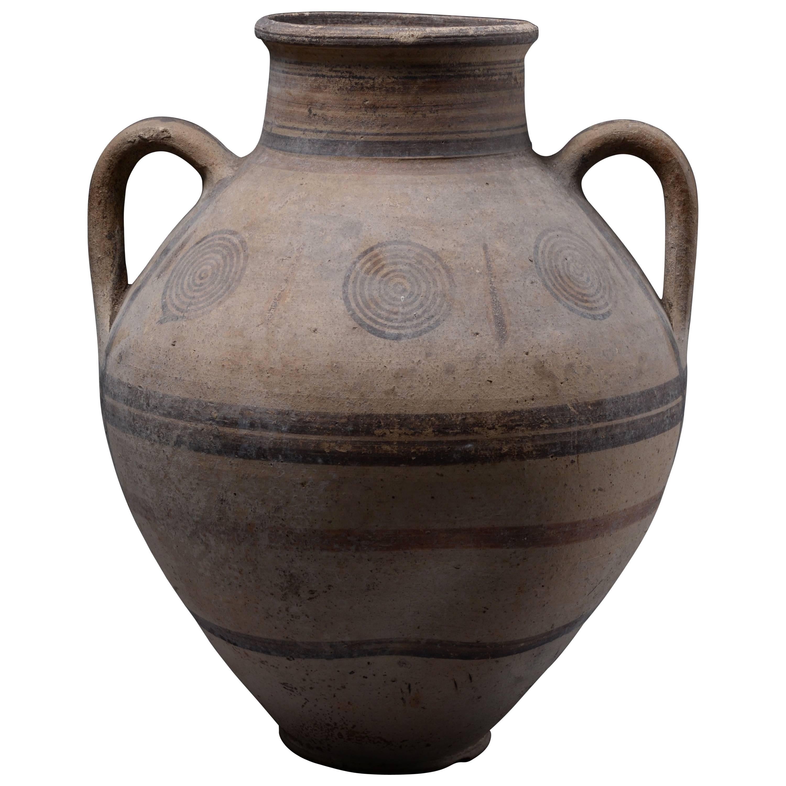 Ancient Cypriot Geometric Amphora, 800 BC