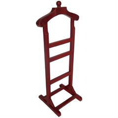 Great French Red Leather-Wrapped Valet, 1950s