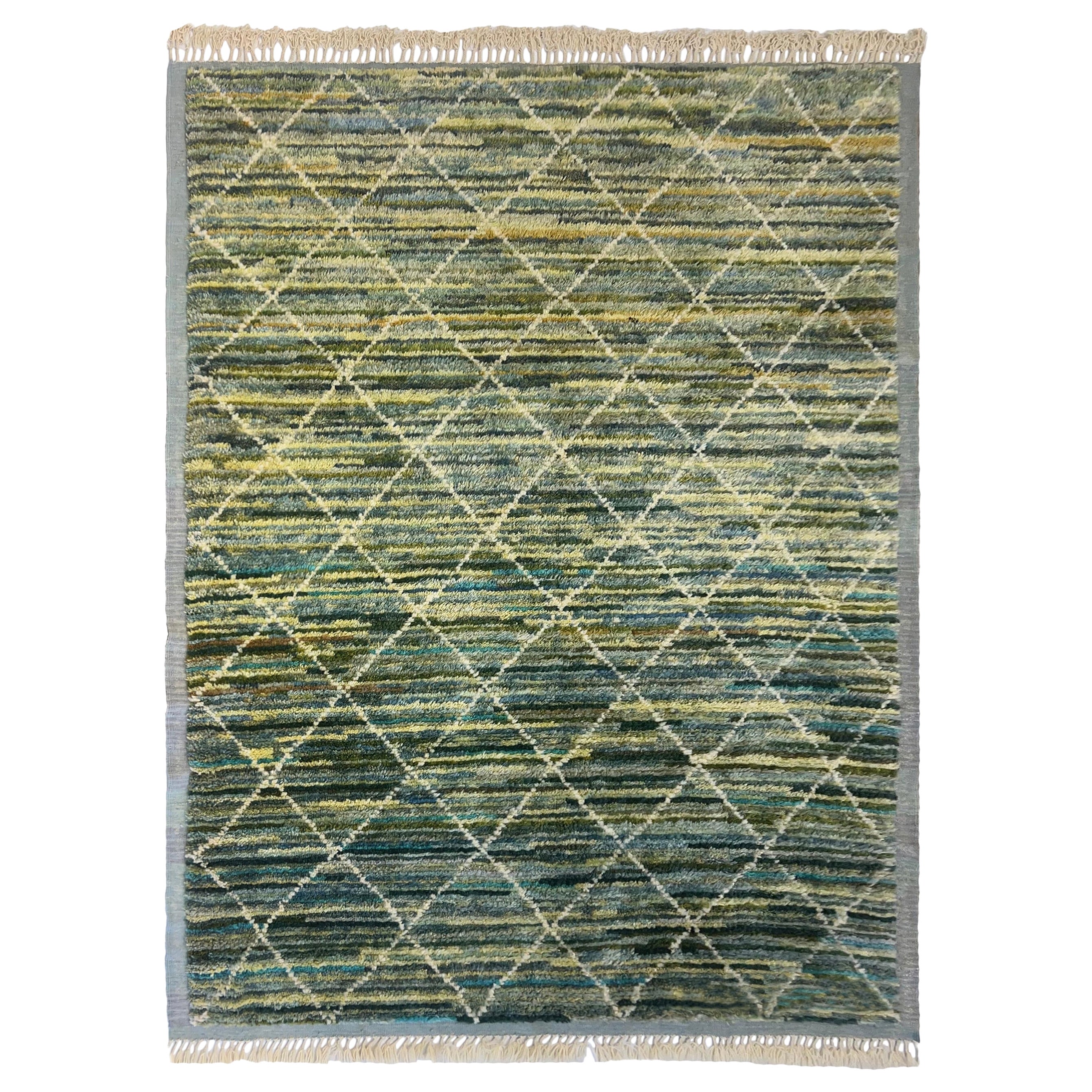8.2x10.7 Ft Contemporary Moroccan Style Rug. 100% Wool. Hand Knotted Tulu Carpet