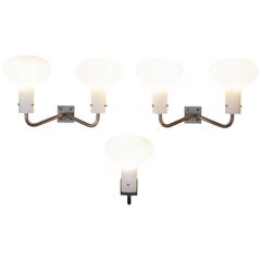 Set of 3 LP12 wall sconces, Ignazio Gardella, Azucena, 1960