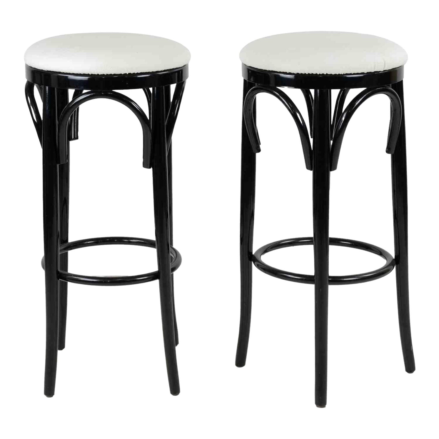 Pair of Stools Art Deco Style, 1970s, Italy