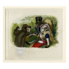 Antique 1828 Hand-Colored Satirical Print Great Skills Have They in Palmistry