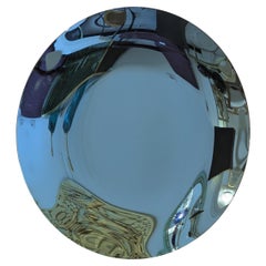 Round blue concave mirror, 90 cm