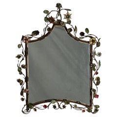 Gorgeous Vintage Italian Tole Floral Mirror