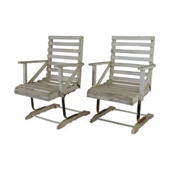 Vernacular Springer Chairs w/ Slatted Seat Antique