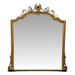 19th Century Large Size Giltwood Overmantel Mirror