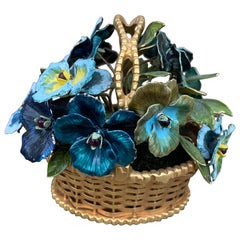 Fleurs Des Siècles Enamel Flower Bouquet of Pansies by Jane Hutcheson for Gorham