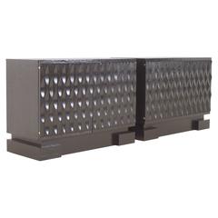 Pair of Brutalist Belgium Sideboards in Black Oak 7