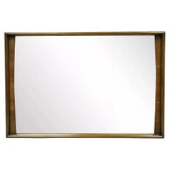 Mid Century Modern Solid Walnut Frame Rectangular Mirror by United Furniture