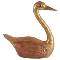 Sergio Bustamante, Scultura di cigno in ottone e rame saldato