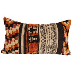 Custom Pillow Cut from a Hand-Loomed Wool Moroccan Rug, Atlas Mountains