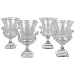 Set of Four Mid-Century Steuben Glass Campagna Form Table Urns