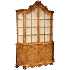 19th Century Walnut and Burl Elm Bookcase Display Cabinet 5