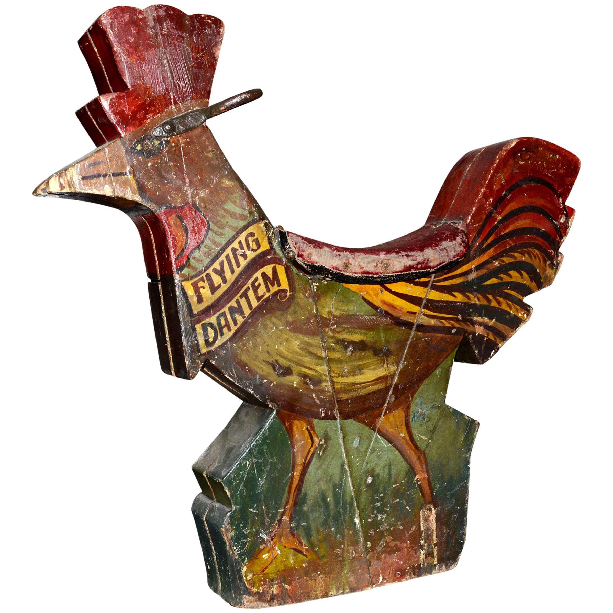 Cock in Wood by R.J Lakin from Streatham Workshop in London, Carousel, 1930 For Sale