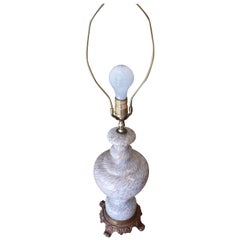 Murano Gold and White Swirl Glass Table Lamp