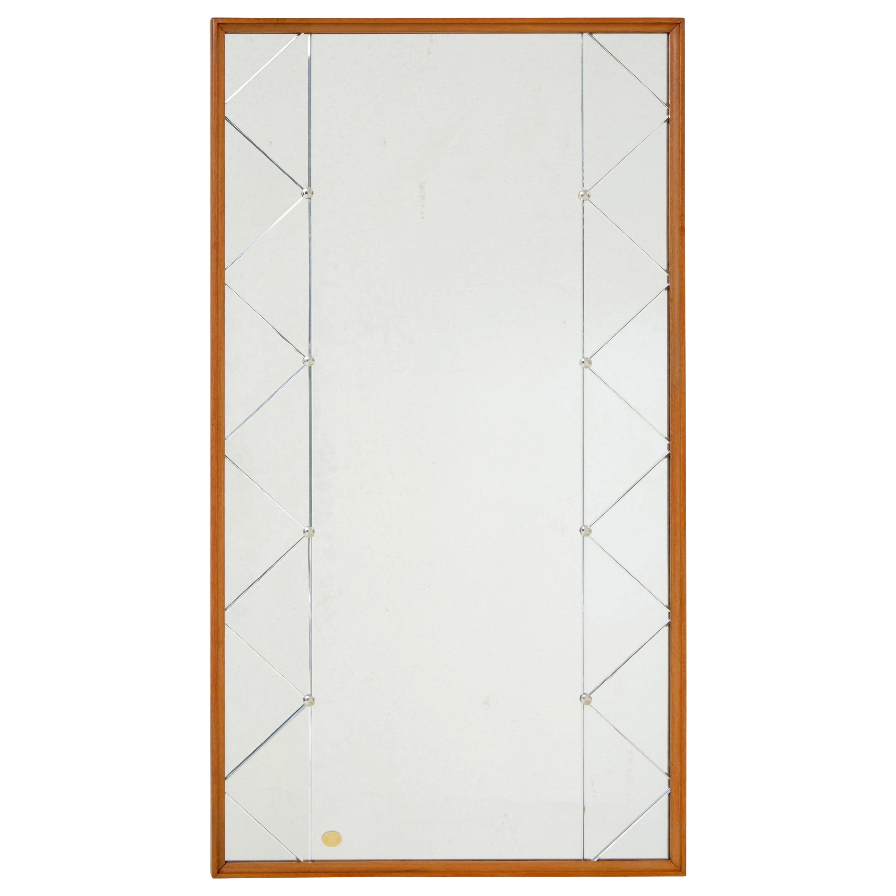 Mid century Scandinavian harlequin mirror by Kristall Nässjö