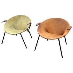 Bellissima coppia di poltrone a palloncino vintage di Hans Olsen per LEA Design, anni '50