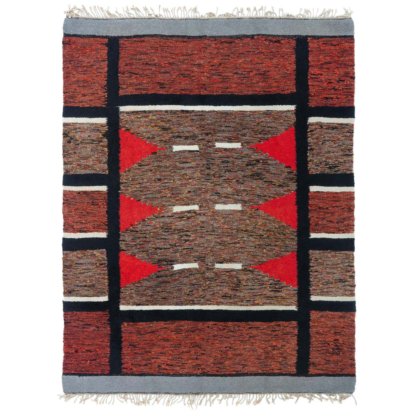 Doris Leslie Blau Mid-20th Century Vintage Swedish Red Rag Rug For Sale ...