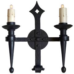 Hacienda Style Wall Sconce Classic Spanish Colonial Wrought Iron Interior Light