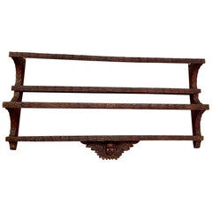 Dutch Carved Oak Angel Cherub Head Wall Mounted Plate Display Rack Shelf