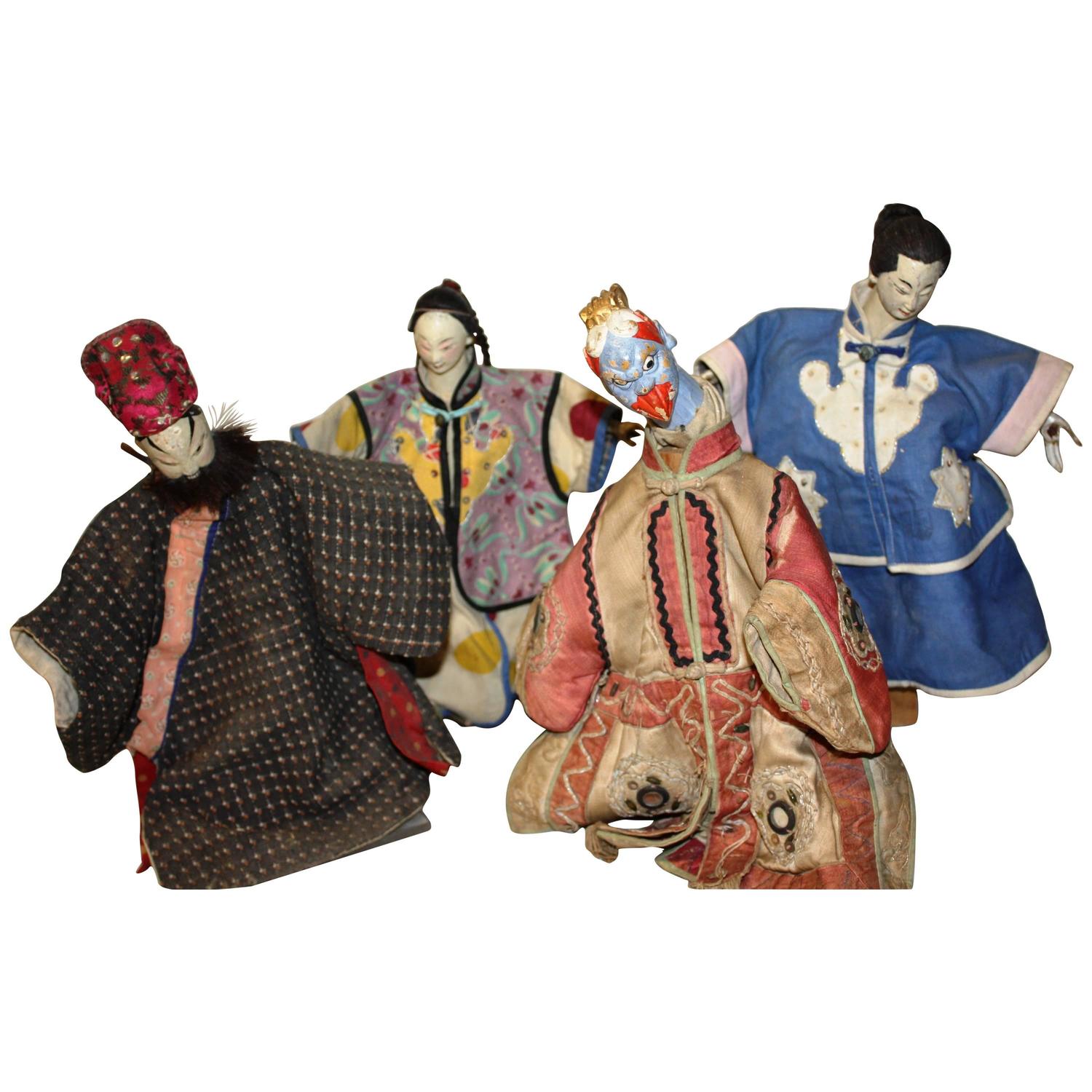 Collection of Four 19th Century Chinese HandPuppets at 1stdibs