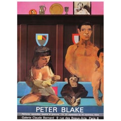 Affiche vintage originale Peter Blake - Galerie Claude Bernard, 1984