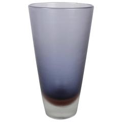 Mid-Century Venini Blue and Brown Inciso Glass Vase by Paolo Venini, 1950s 2