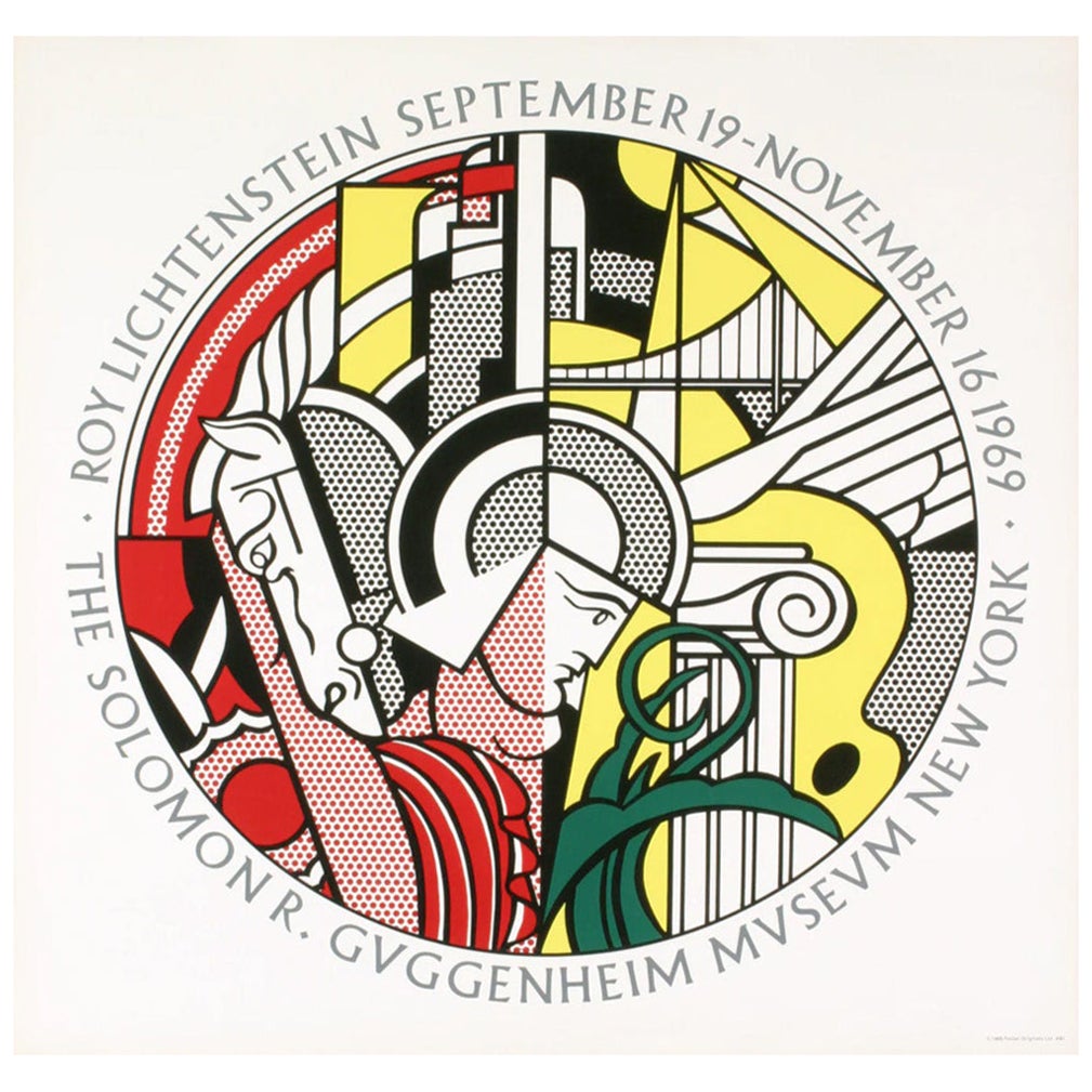 1969 Roy Lichtenstein - Solomon R. Guggenheim Museum Original Vintage Poster For Sale