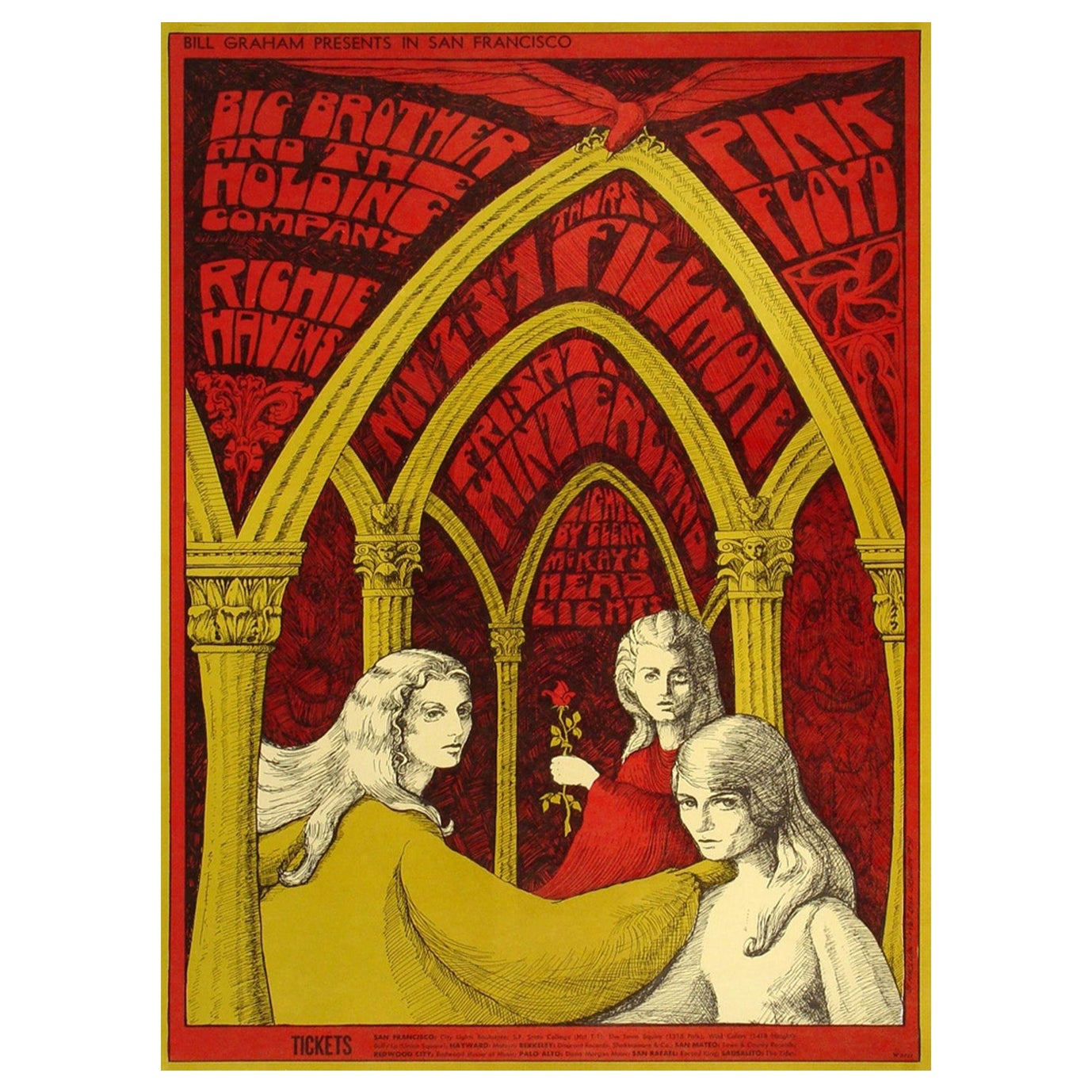 Affiche vintage originale Pink Floyd - Fillmore, 1967