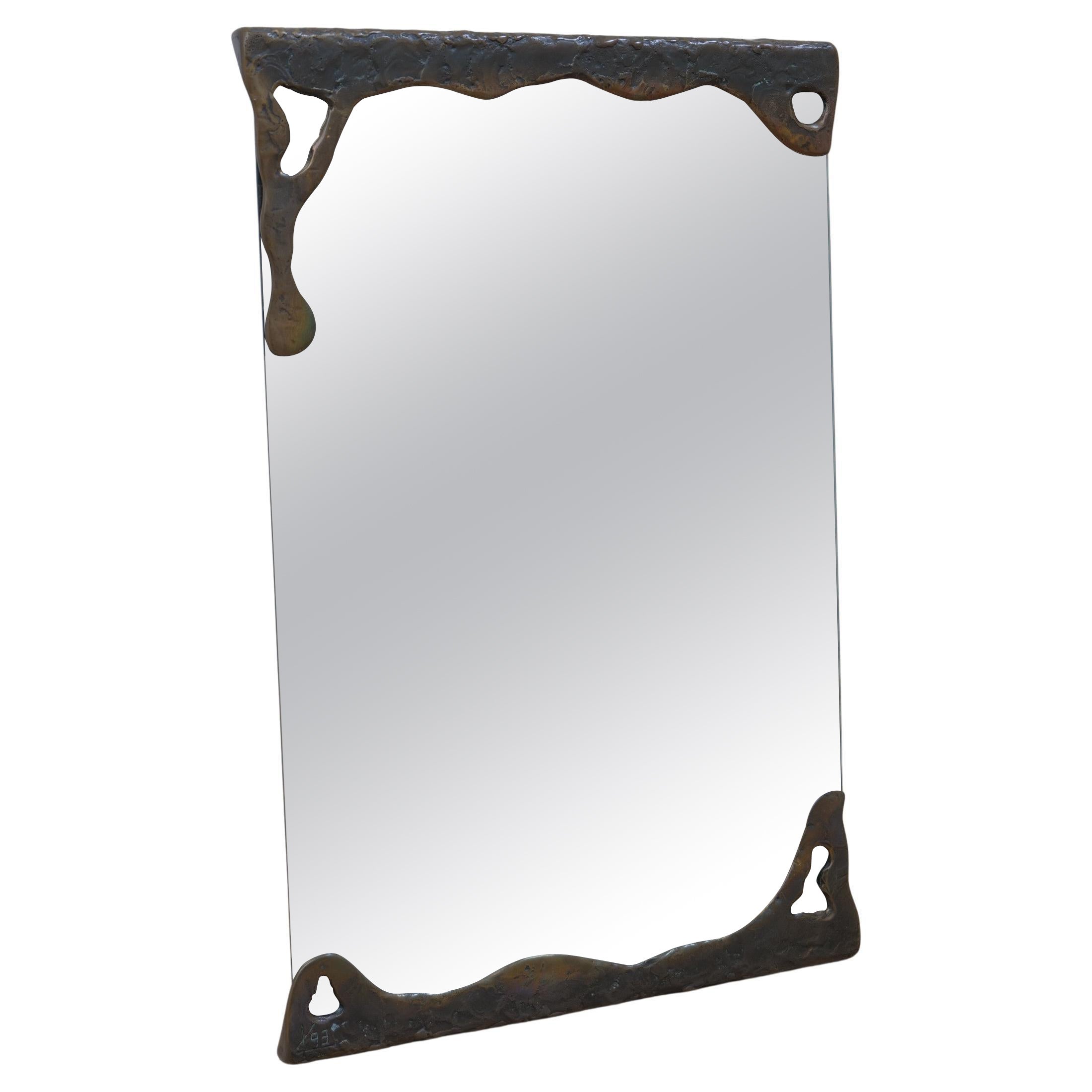 specchio da parete in bronzo in stile art nouveau di Lothar Klute in vendita