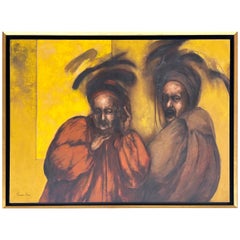Peinture à l'huile sur toile de l'artiste mexicaine Laurencia Evans, signée, titrée et datée